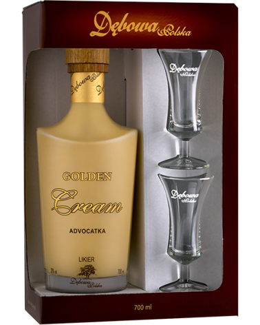 Likier Golden Cream Advocatka 0,7l + 2 kieliszki