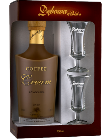 Likier Kawowy Coffee Cream 0,7l + 2 kieliszki